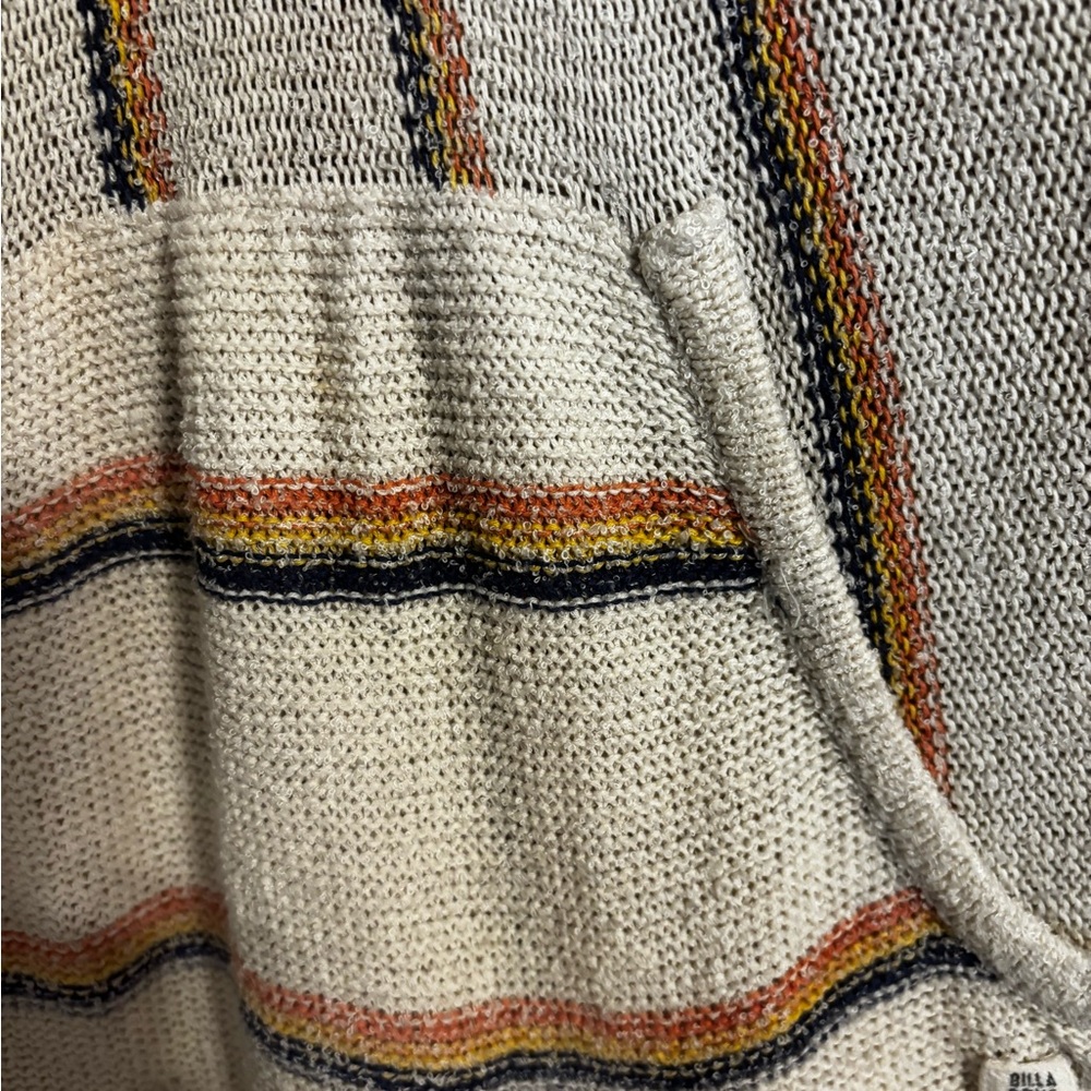 Billabong Beach Bonfire Striped Knit Hoodie Size M - Picture 4 of 6